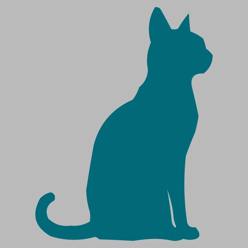 Silhouette de chat sarcelle