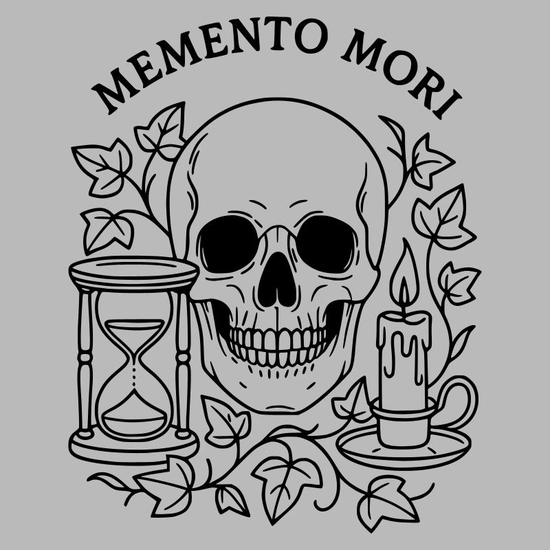 Memento Mori Skull Hourglass Transience