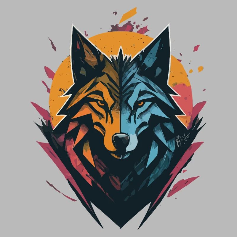 Loup double face soleil lune