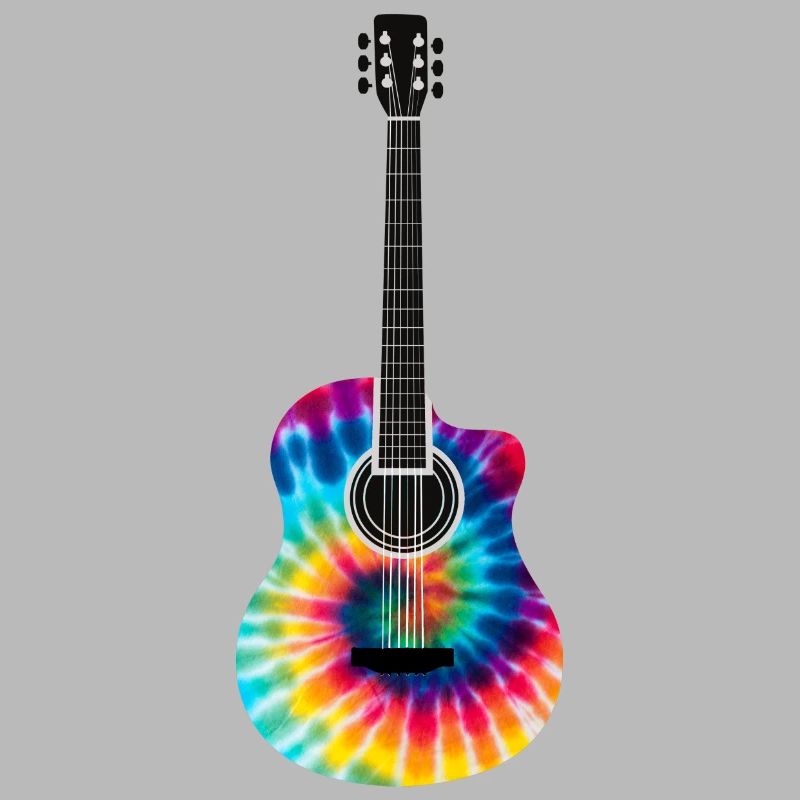 Multi-Colored Tie Dye Guitar Design