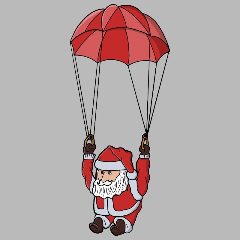 Fallschirmspringender Weihnachtsmann