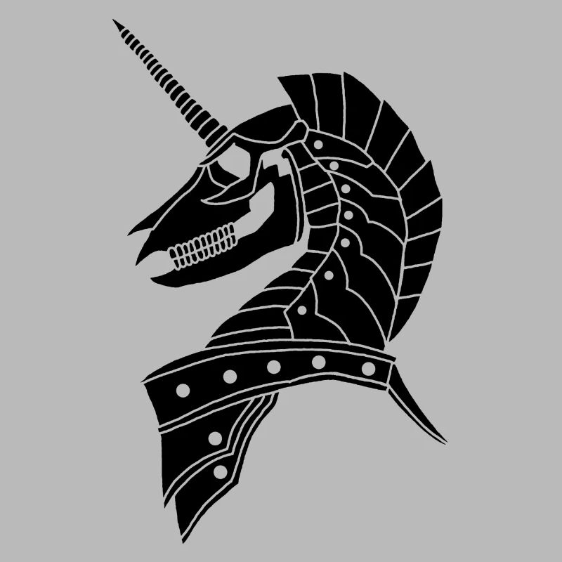 Schwarzes gotisches Einhorn