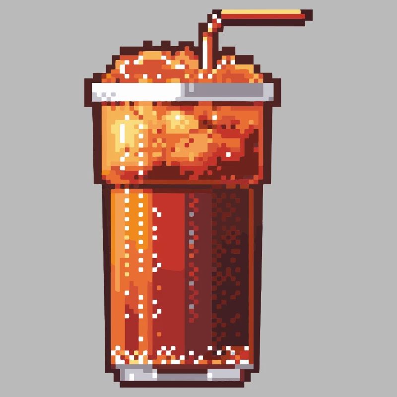 Pixel Cola Glas mit Eis