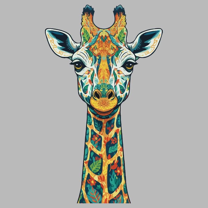 Bunte Giraffen-Kunstdrucke