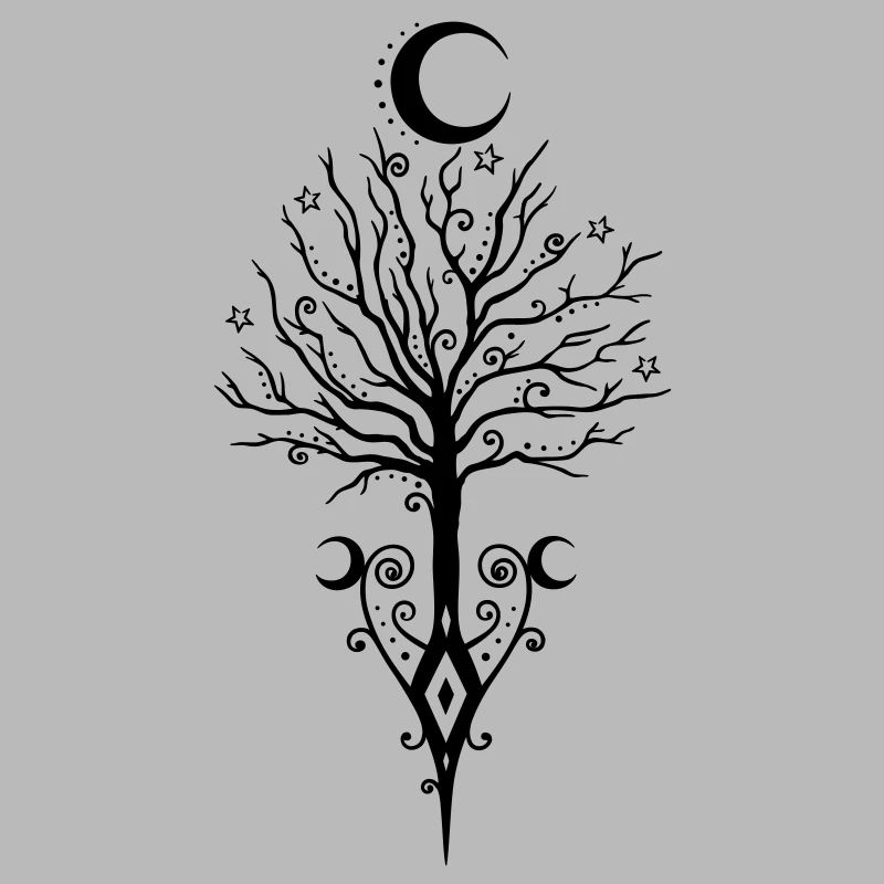 Tree Moon Night Stars Moon Tree