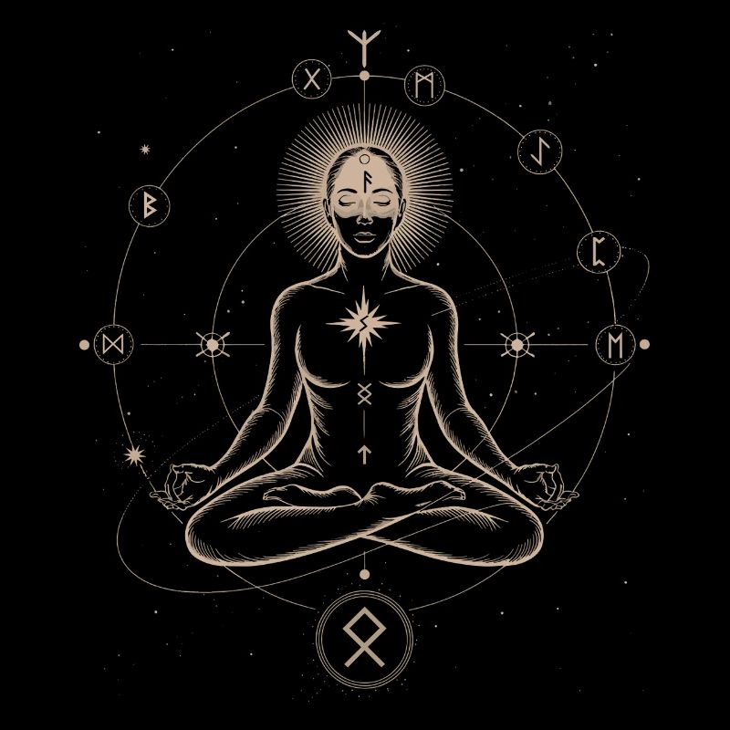 Alignement astral runique | Impression d’art méditative