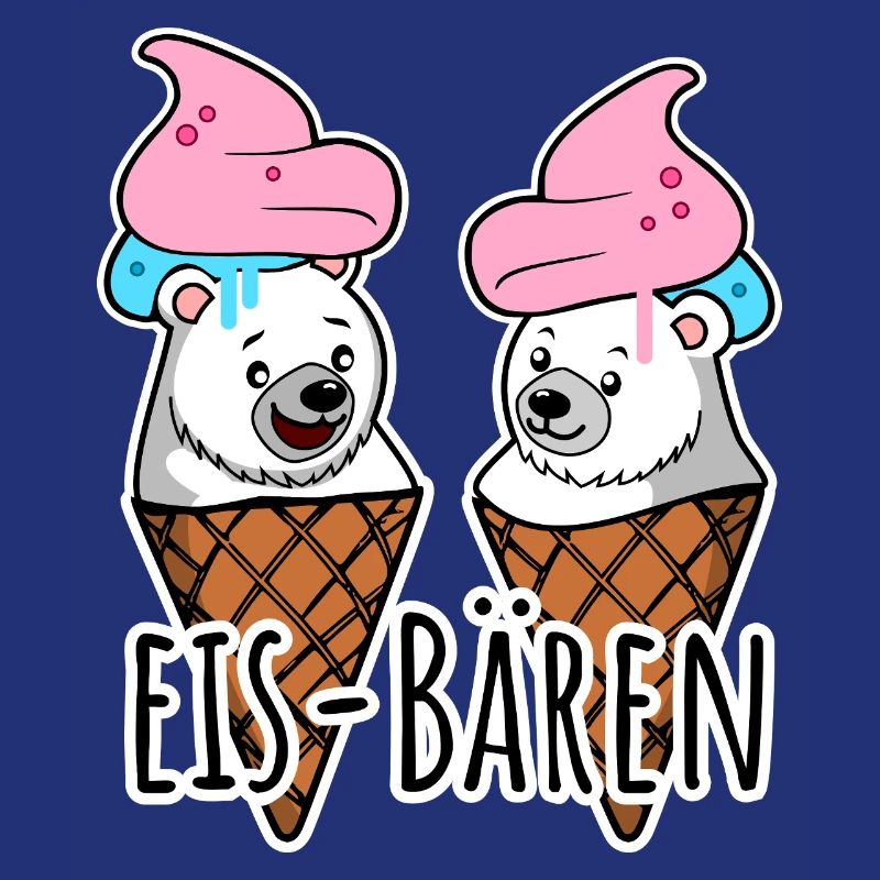 Zwei leckere Eis Bären an der Eisdiele