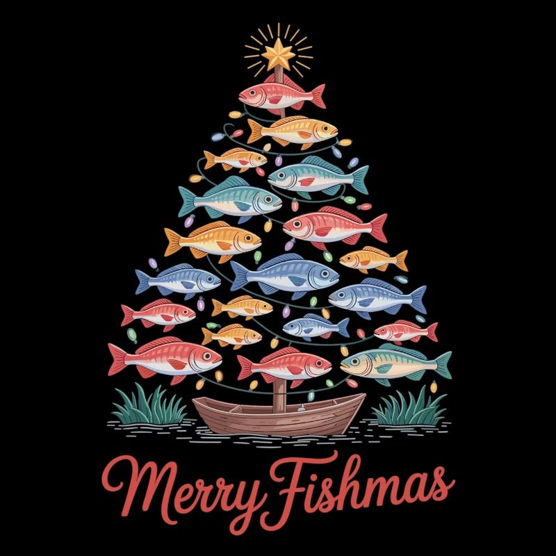 Joyeux Poisson Sapin de Noël en poisson