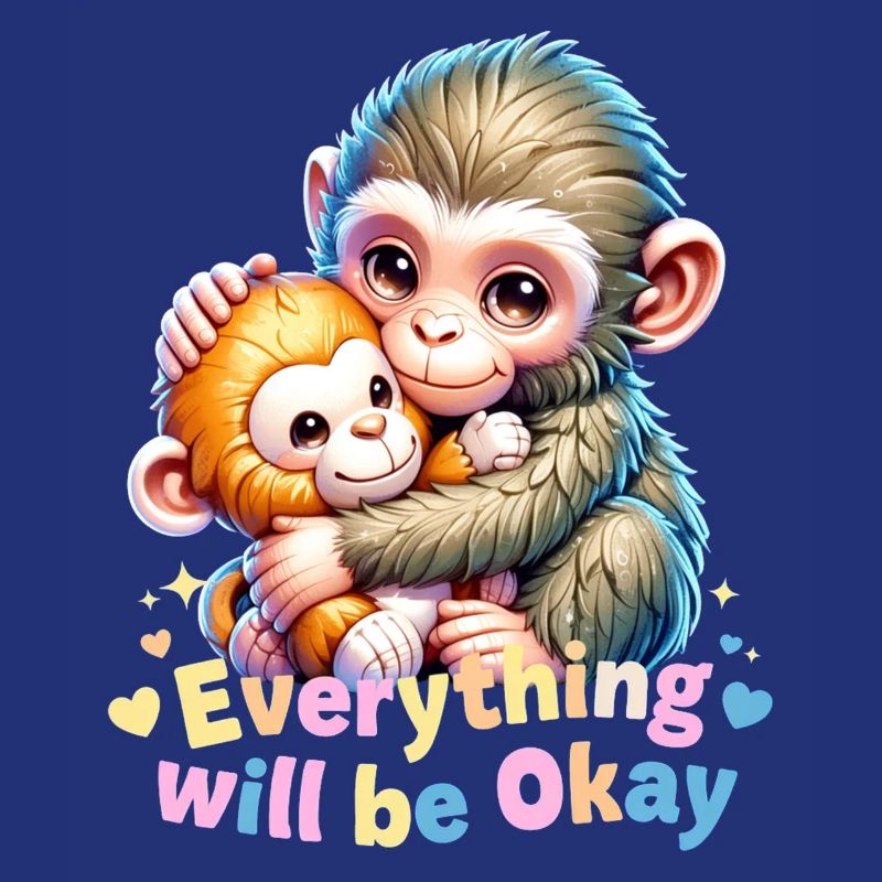 Everything Will Be Okay Monkey Hug