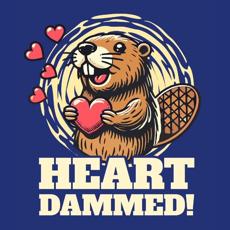Heart Dammed - Süßes Biber-Design zum Valentinstag