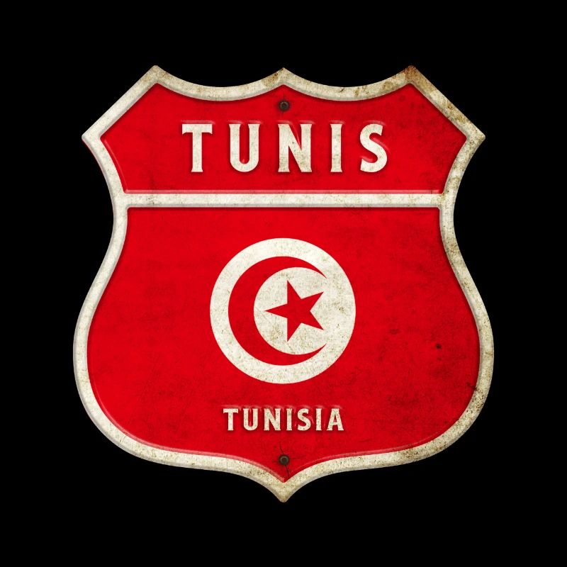 Tunis Tunisie Armoiries Drapeaux Design