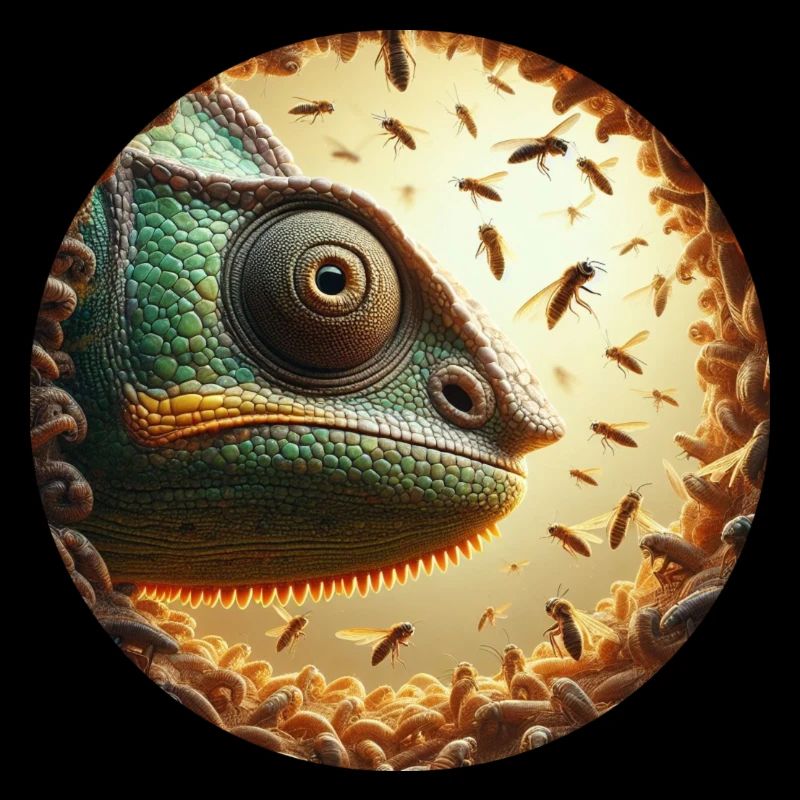 Chameleon with Bees Animation