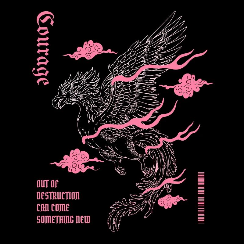 Courage – Phoenix Wiedergeburt Design