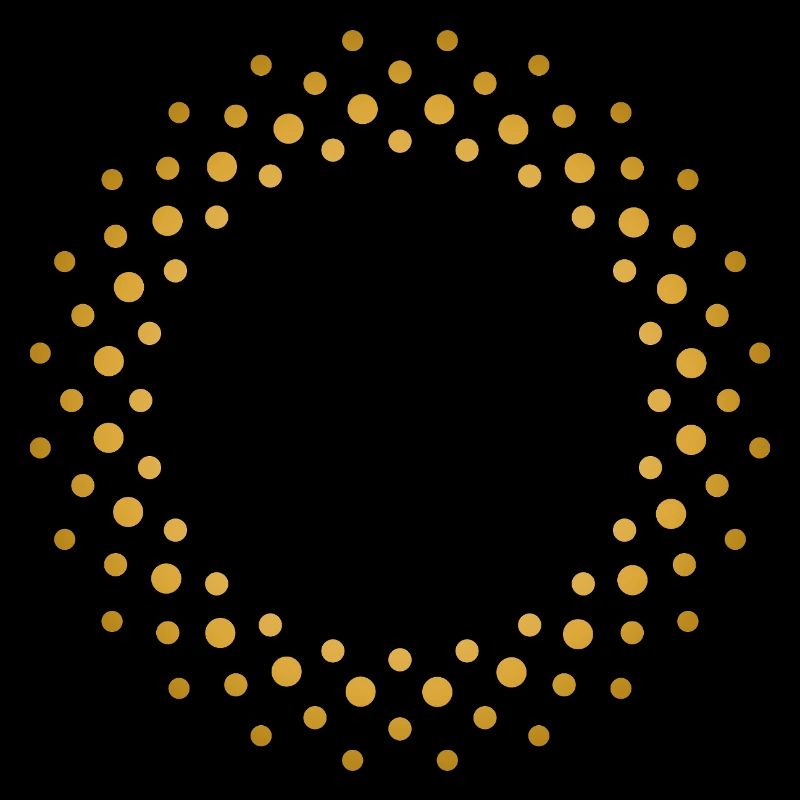 Ring-shaped, golden dot pattern
