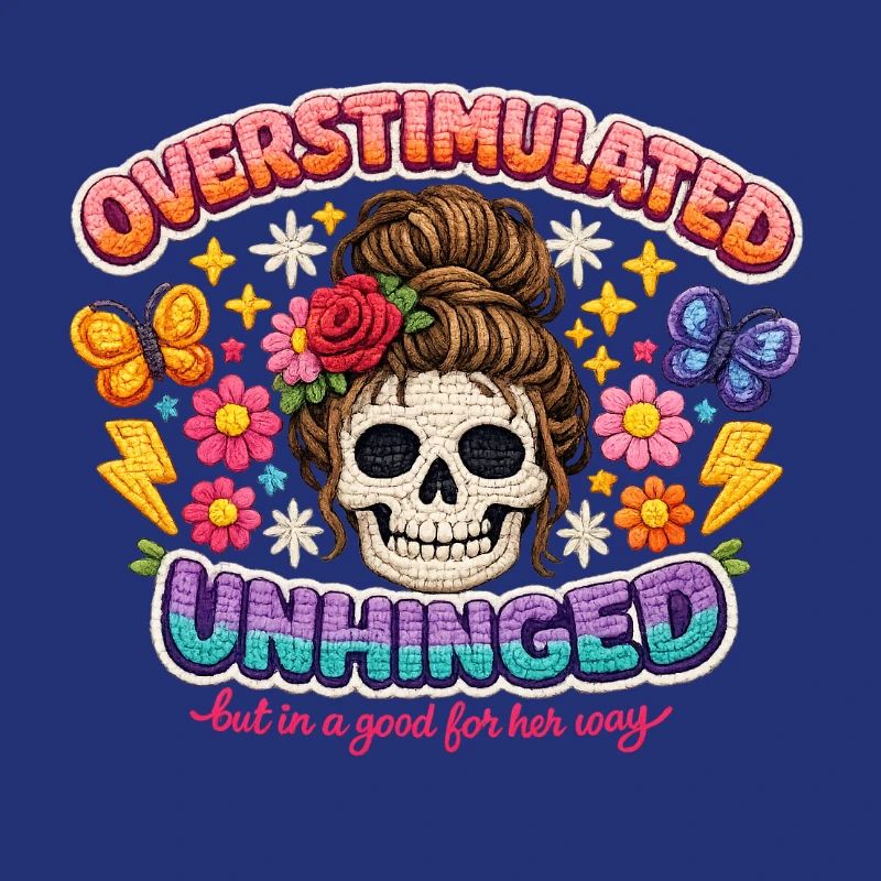 Overstimulated Unhinged Patch Skull
