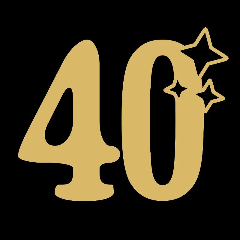 40th Birthday 40th Anniversary Gold Star