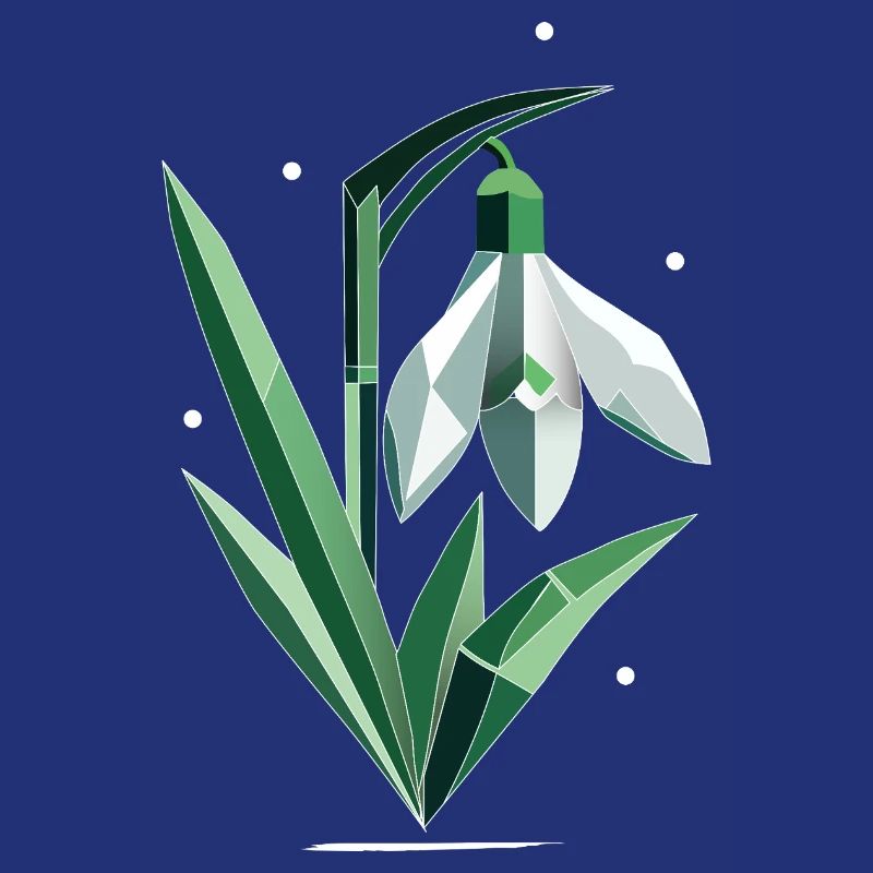 Délicate illustration polygonale de perce-neige