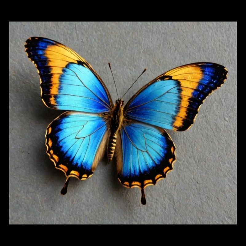 Kobaltblauer Schmetterling mit Orangenkante