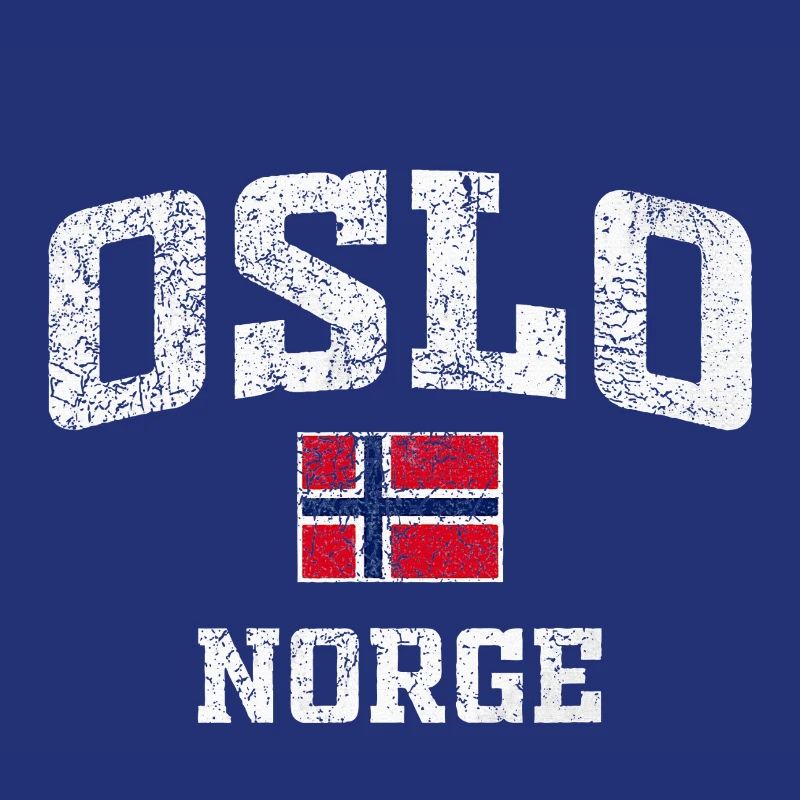 Tee de drapeau vieilli de l’Oslo Norge