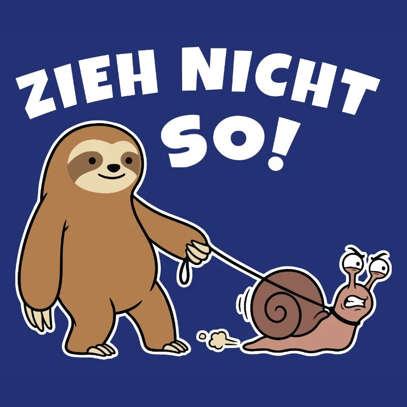 Don't pull like that! Sloth walks with snail