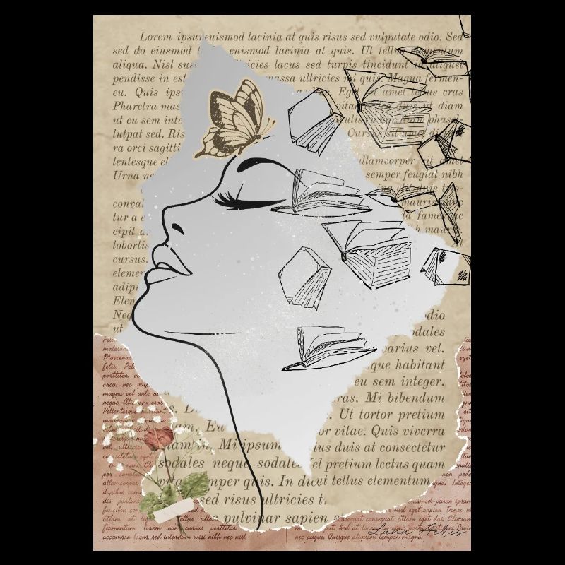 Literary Dream: Face with Butterflies