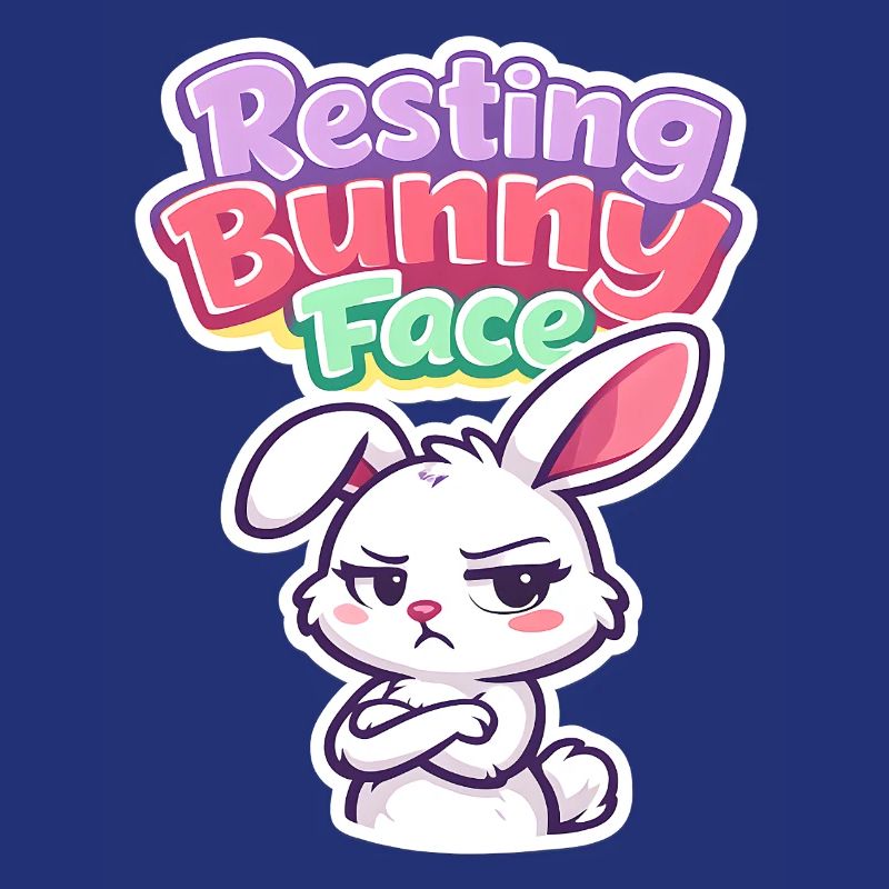 Resting Bunny Face Easter Saying Funny