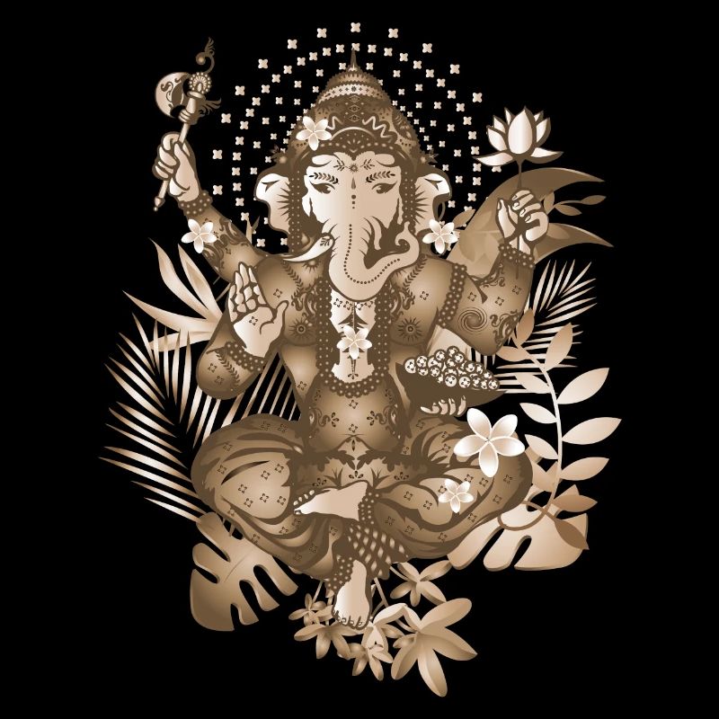 Ganesha ein Gott mit Elefantenkopf im Sepia Stil