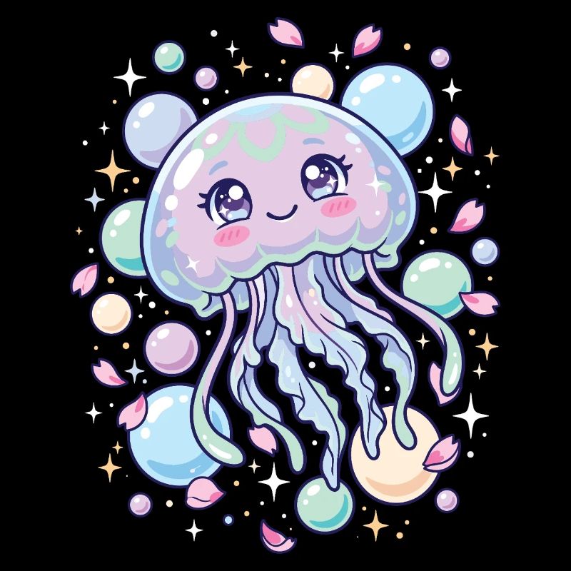 Esthétique de la méduse Kawaii pastel