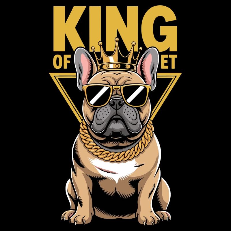 Roi Du Bouledogue Des Rues Avec Couronne