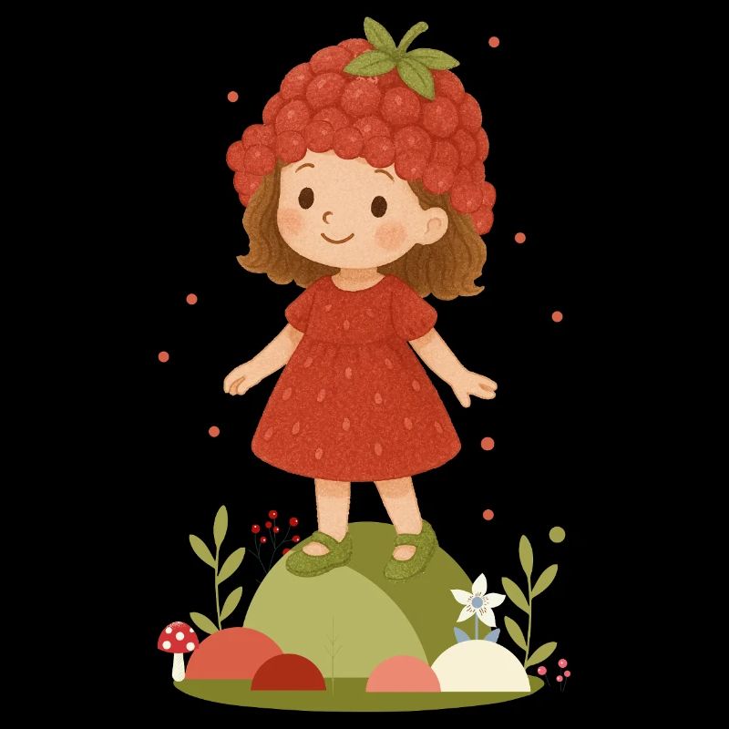 Süßes Himbeer-Mädchen Illustration