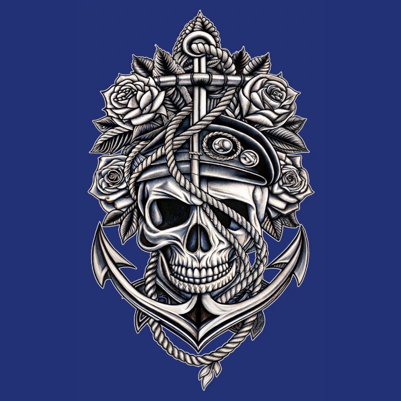 Navy skull anchor gothic skull