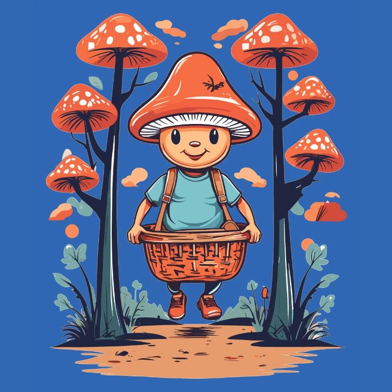 Cueilleur de champignons mignon