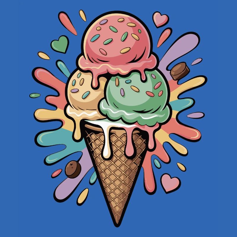 Bunte Eiscreme Explosion