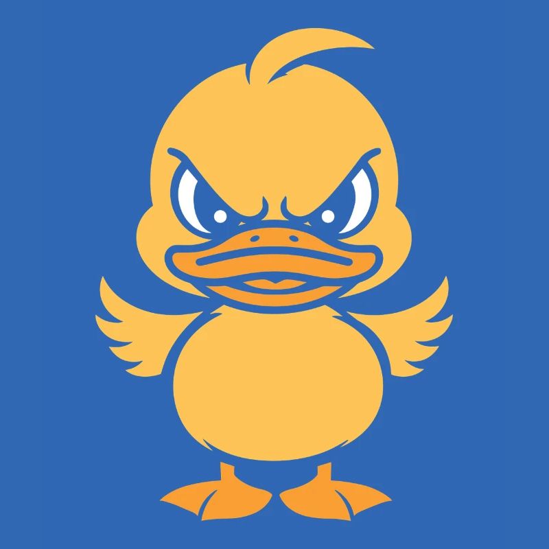 Yellow graphic grumpy duckling
