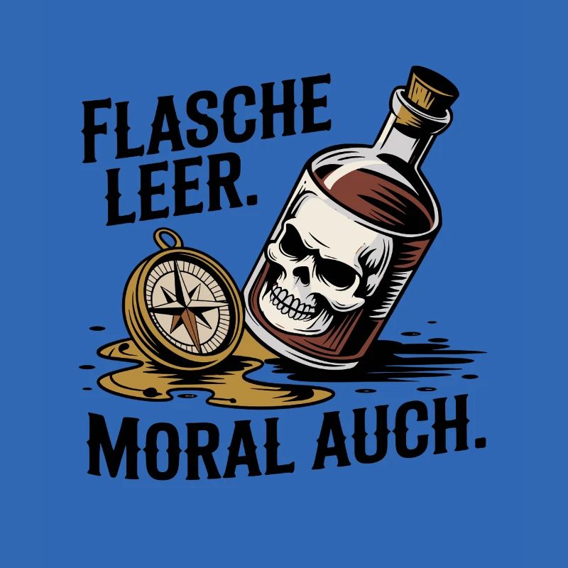 Bottle Empty Morale Also Skull Compass Alcohol