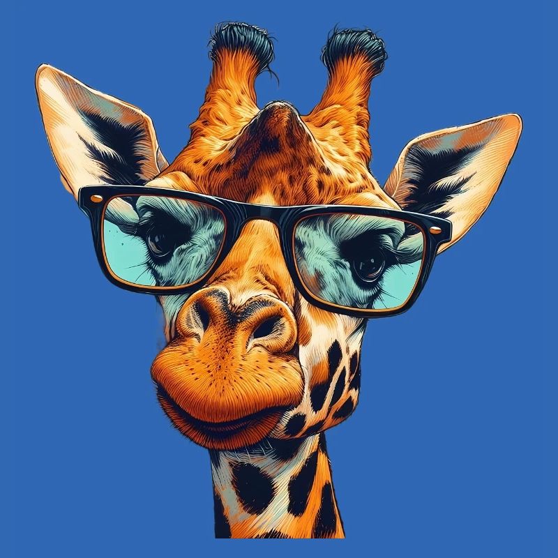 Giraffe mit Brille
