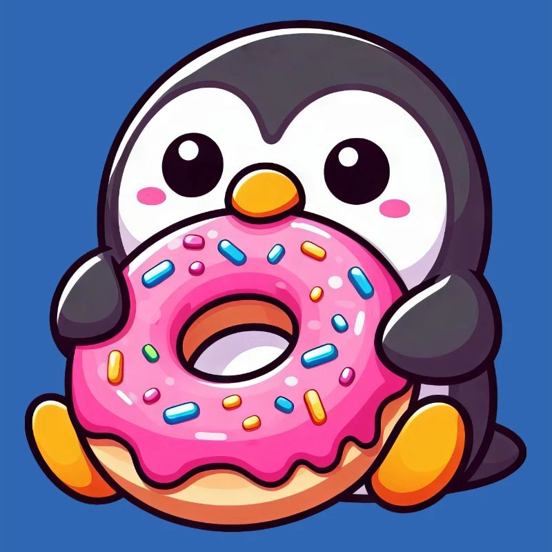 Pingouin mignon avec beignet Dessert Snacking