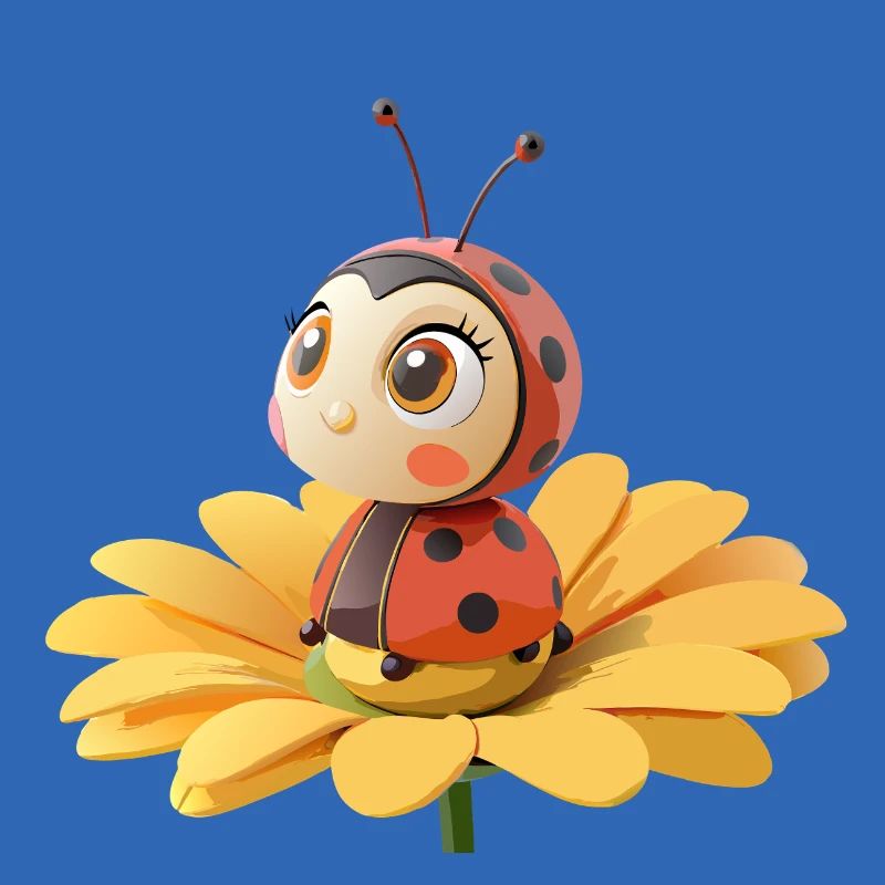 Cute ladybug on a flower
