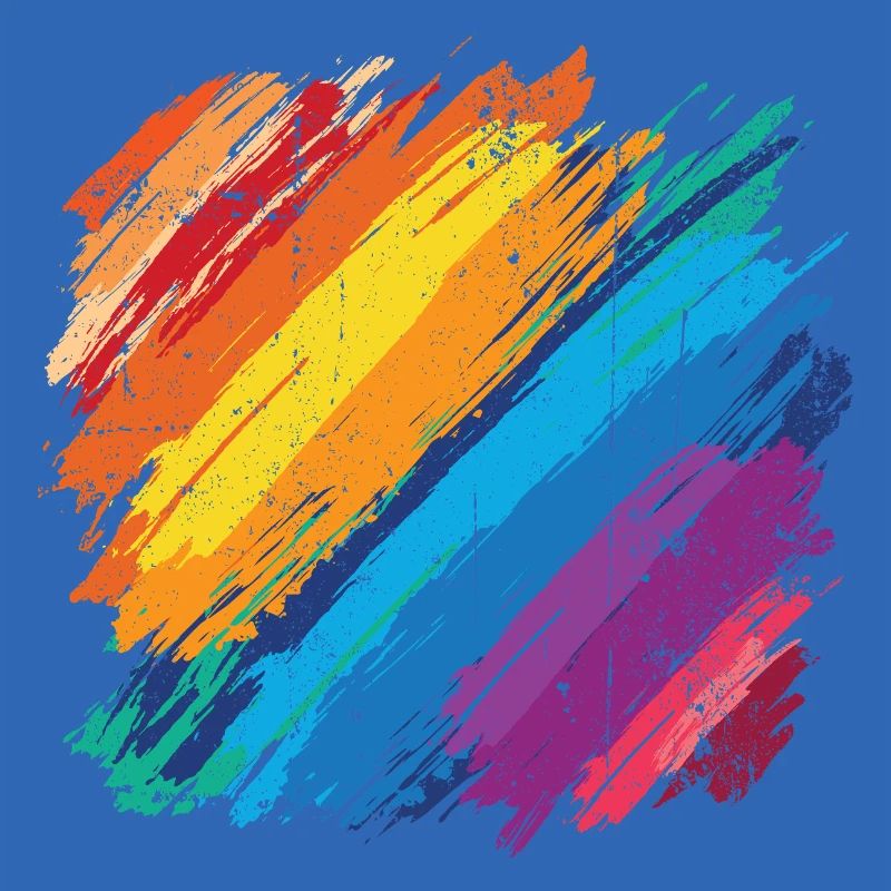 Vibrant Rainbow Brush Stroke Artwork