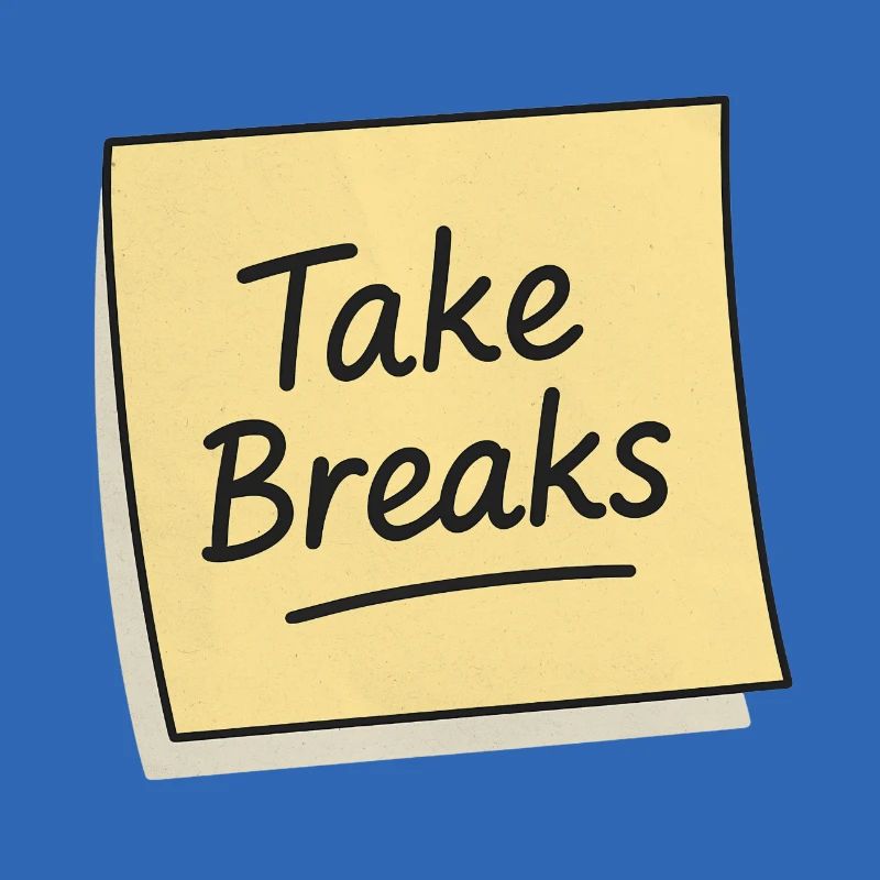 Take Breaks Sticky Note Reminder
