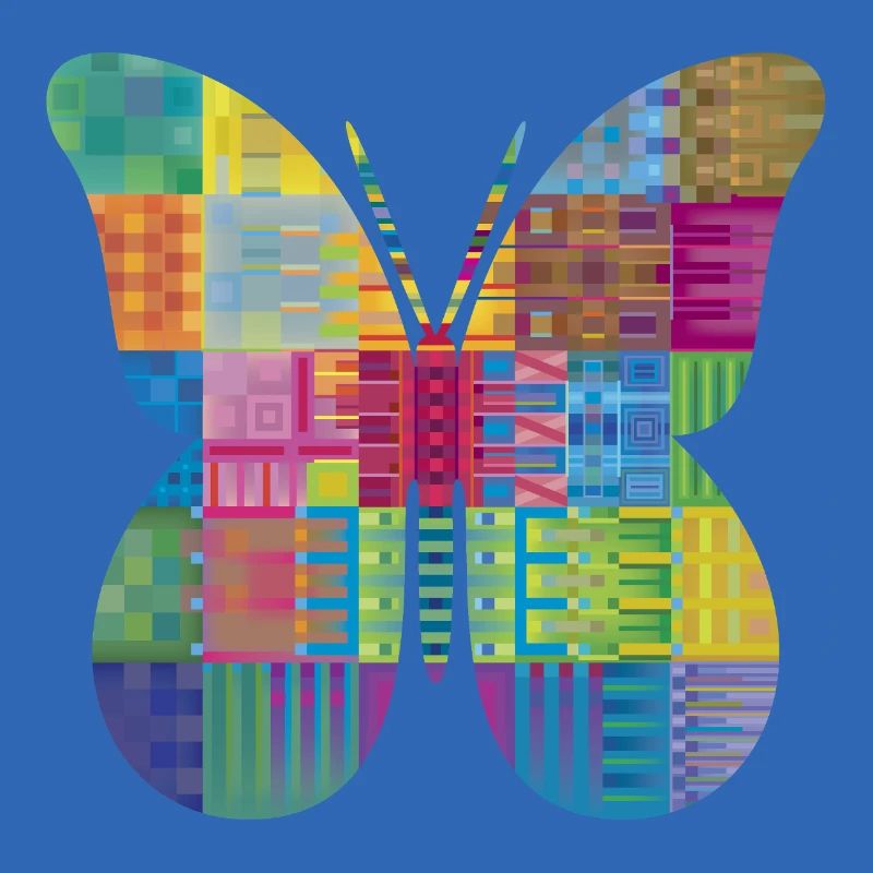Bunter Patchwork-Schmetterling