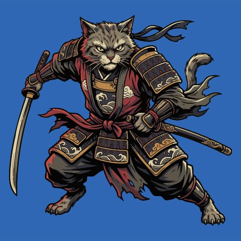 Cat Samurai Warrior
