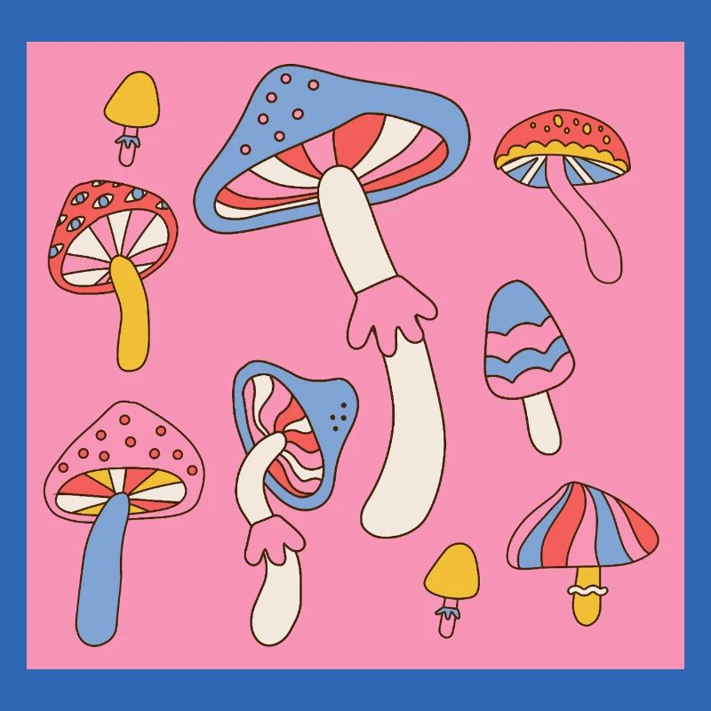 Retro Mushroom Pattern – Psychedelic 70s Design
