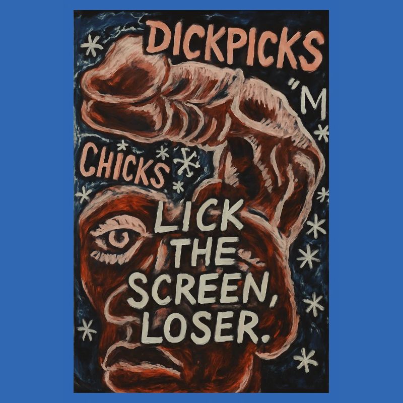 Provocative artistic graphics with witty text