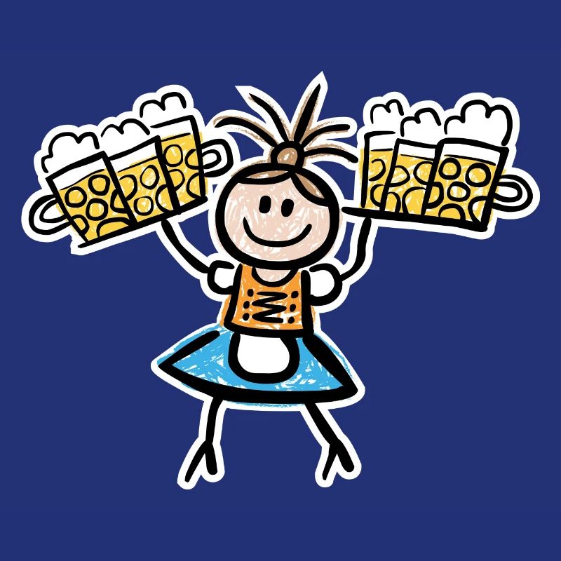 Kellnerin im Dirndl mit Biertablett
