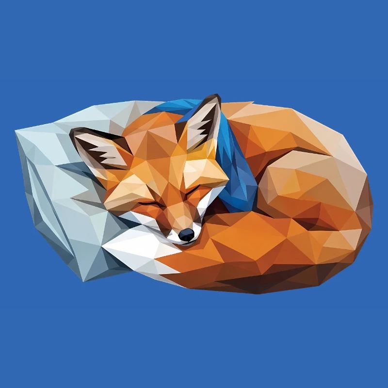 Sleeping Fox in Polygon Style