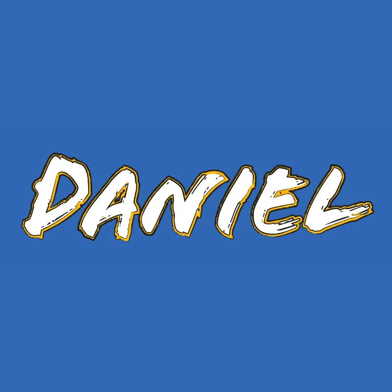 Profil doré du lettrage Daniel