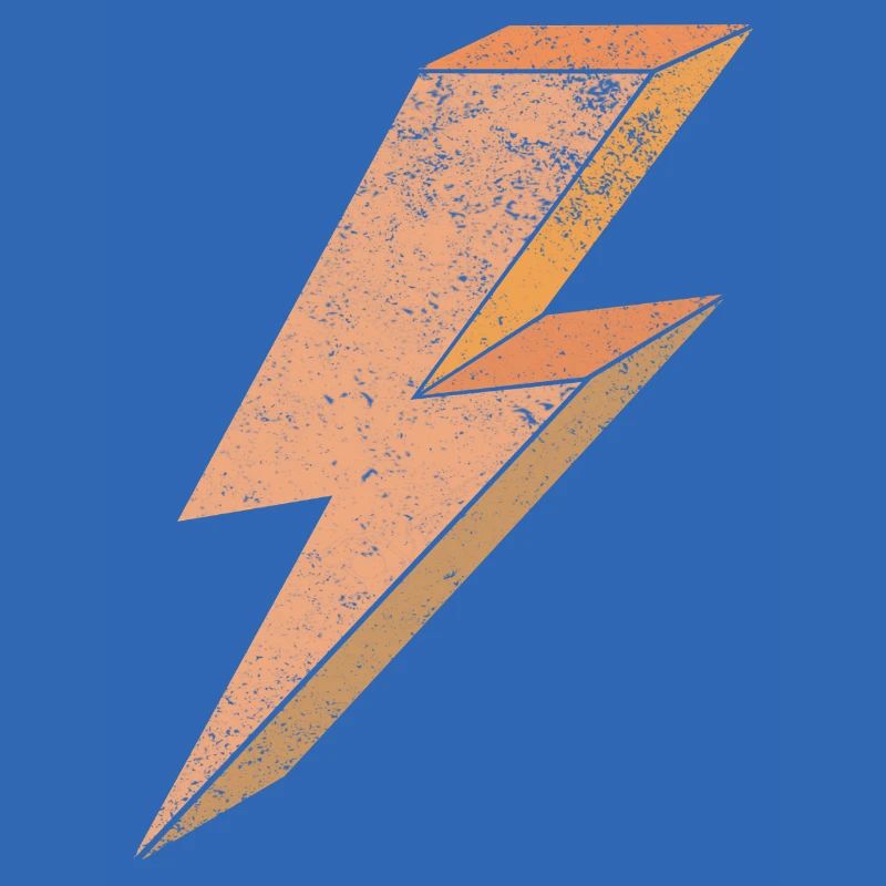 Blitzsymbol in warmem Orange 3D