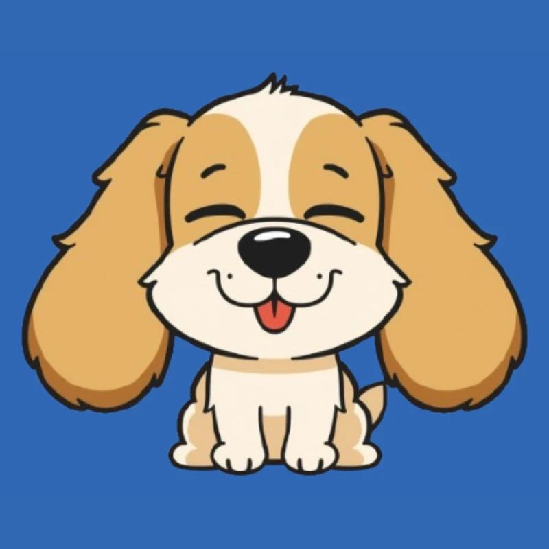 Tête de chien mignonne avec une expression joyeuse