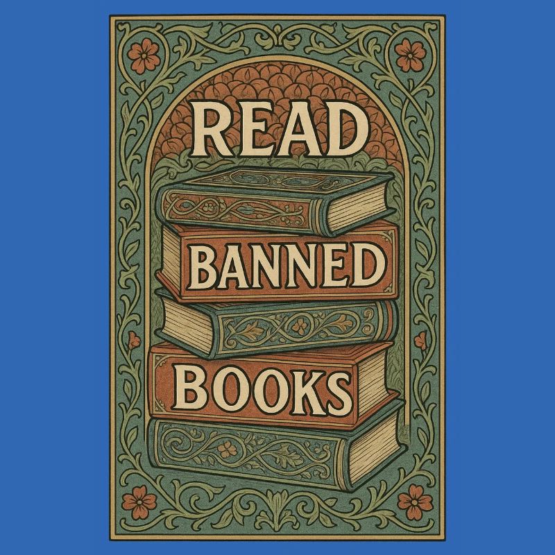 Lesen Sie verbotene Bücher Vintage Stack
